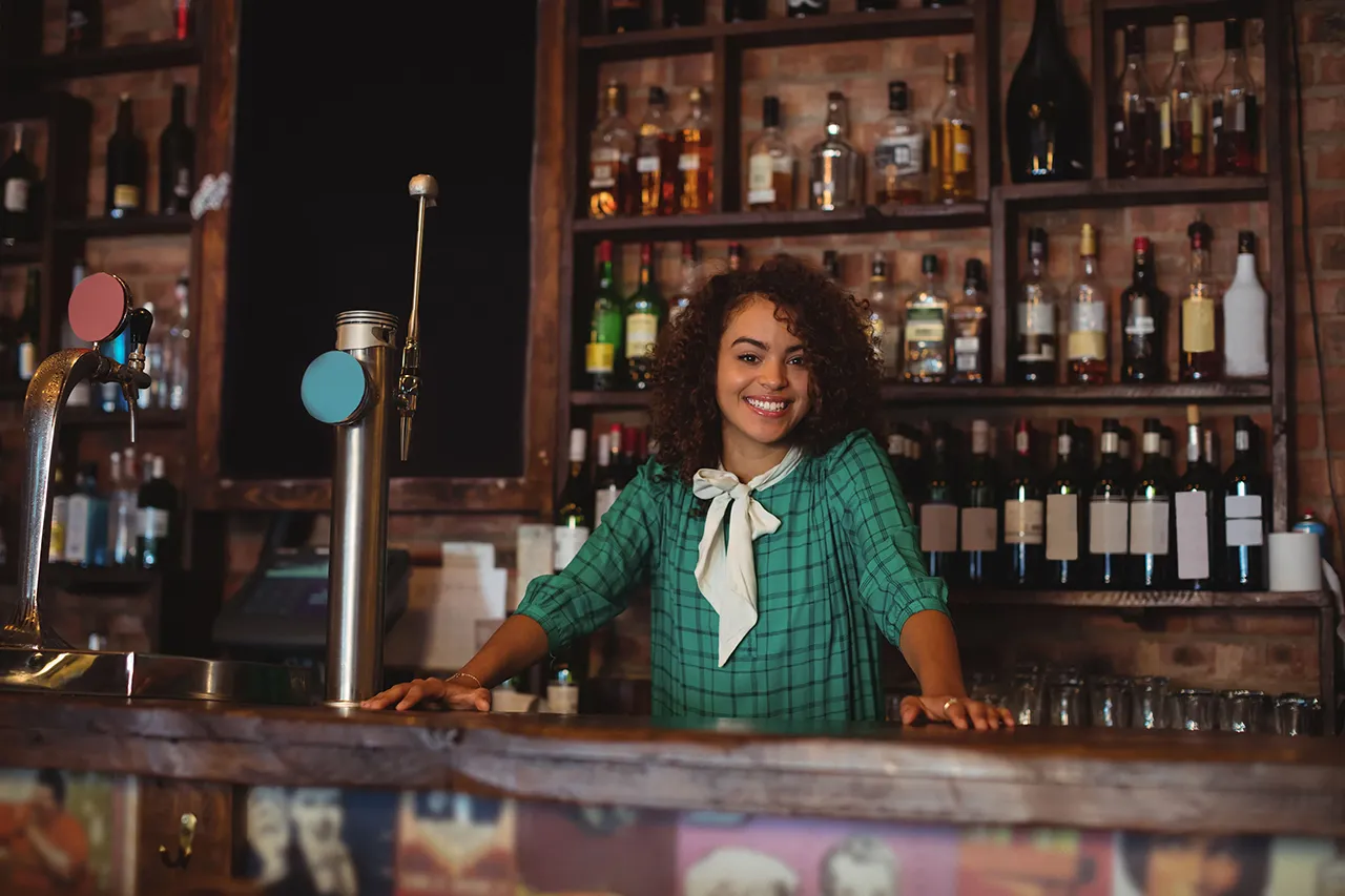 African American female mixologist