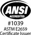 ANSI Accredited #1039 ASTM E2659 Certificate Issuer